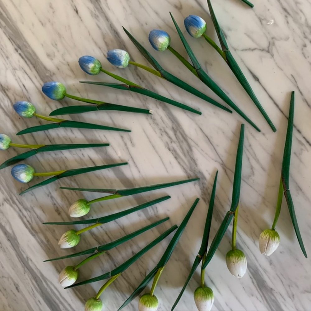 Vintage Balinese Wooden Tulips